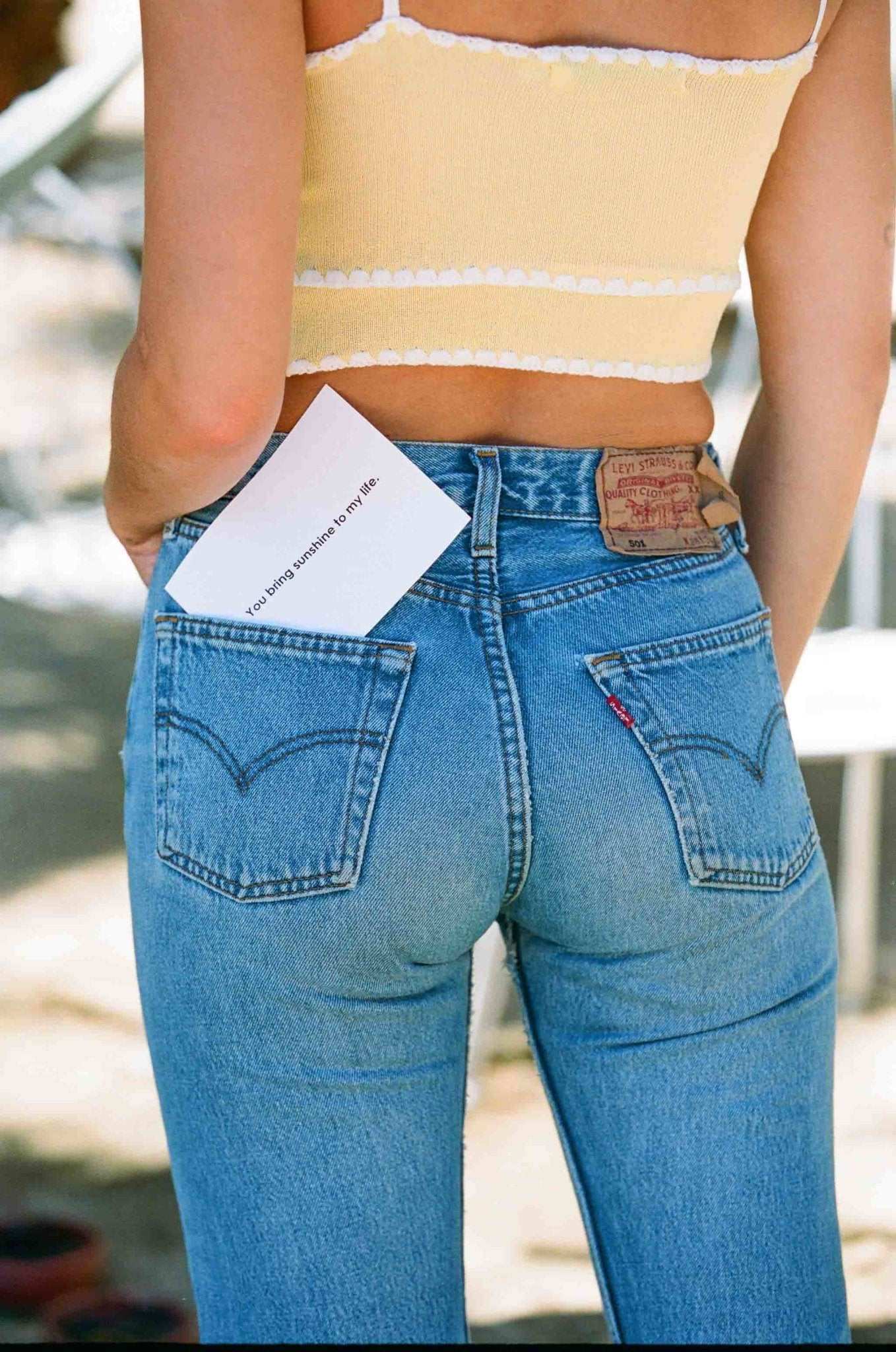 Tiny Tallulah Yellow Woven Crop Top