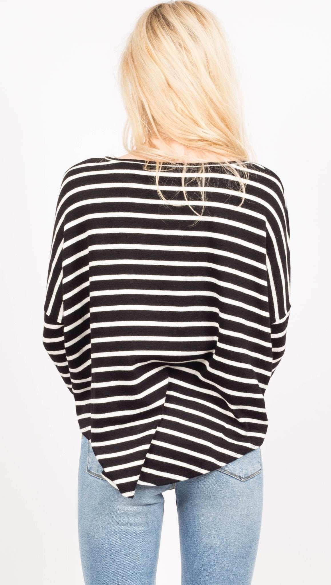 Tom Black &amp; White Striped Sweater