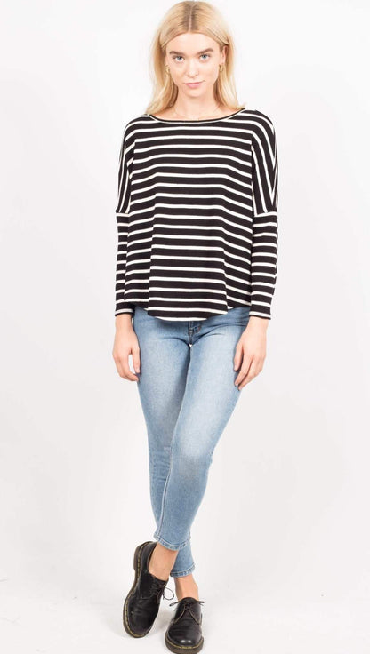 Tom Black &amp; White Striped Sweater