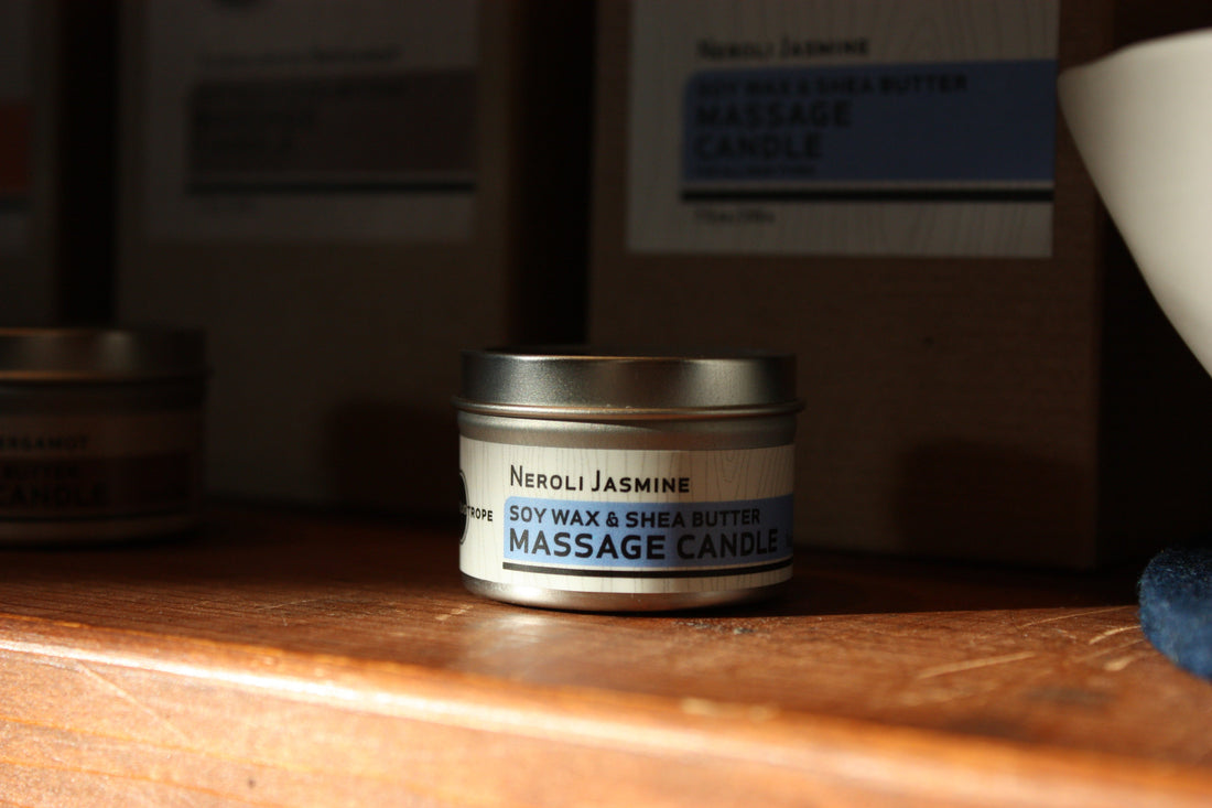 soy wax &amp; shea butter massage candles travel size