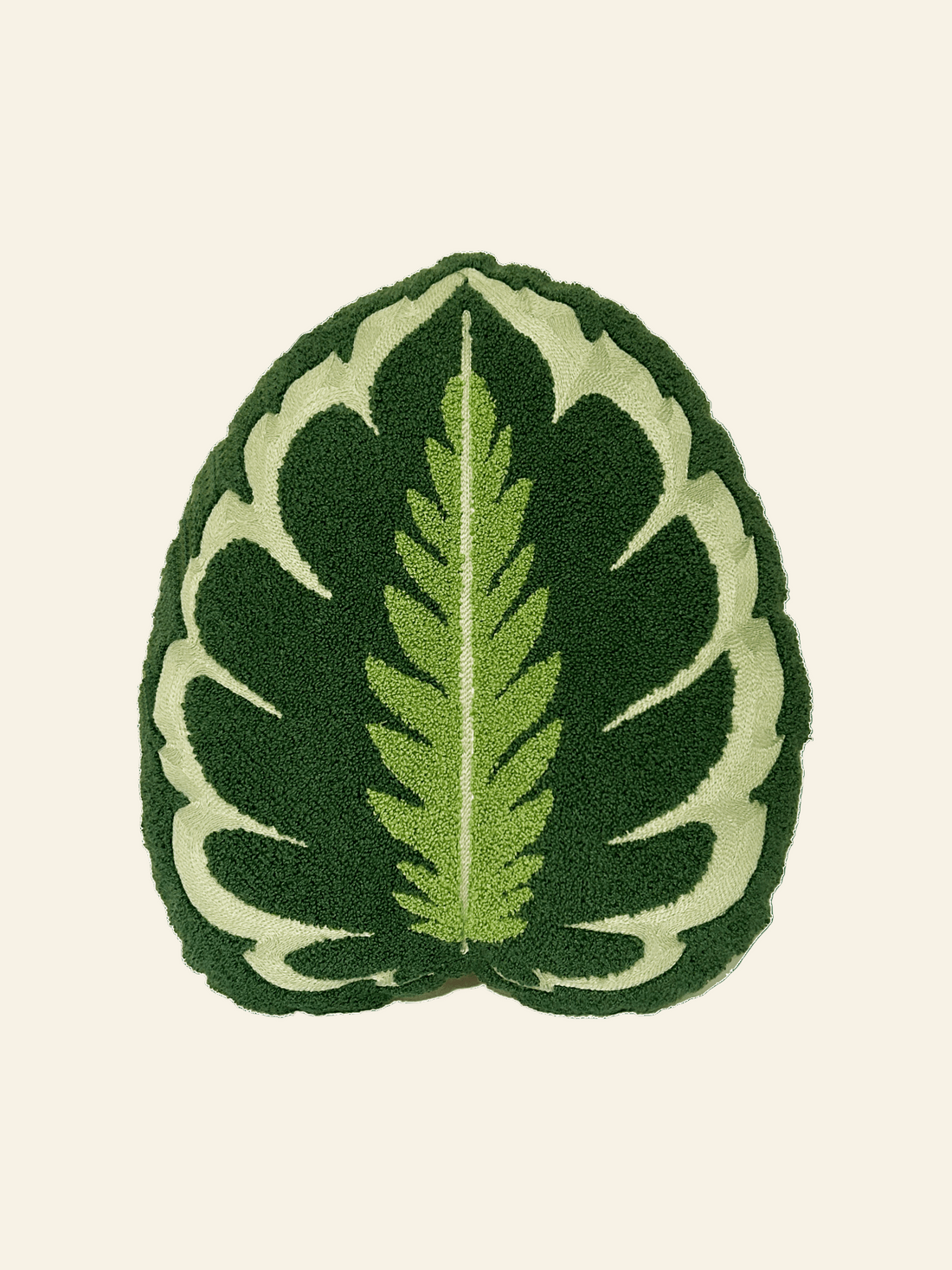 Tufted Calathea Medallion Leaf Pillow