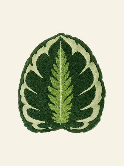 Tufted Calathea Medallion Leaf Pillow