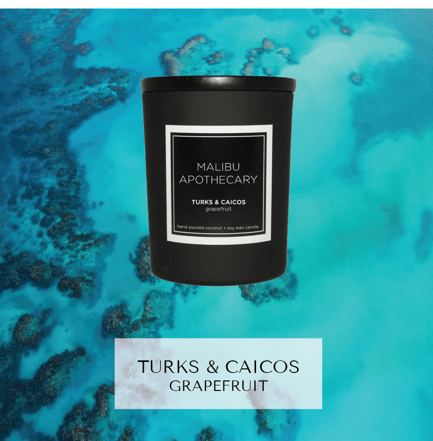 Malibu Apothecary Candle Turks &amp; Caicos Mini Matte Black Candle