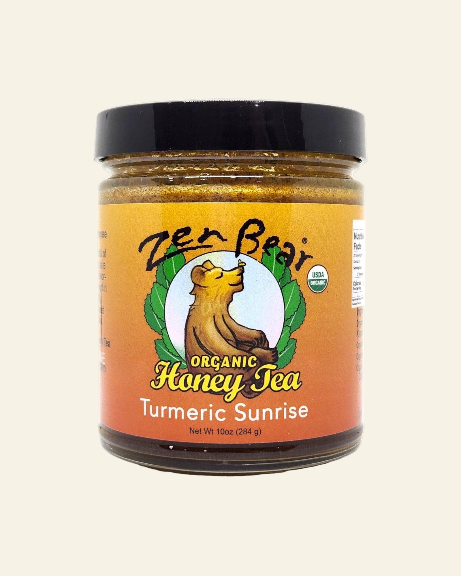 Zenbear Honey Tea simple Award-Winning Organic Turmeric Sunrise Honey Tea – Golden Blend for Inflammation &amp; Gut Health (10 oz)