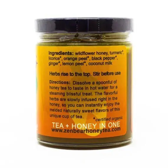 Award-Winning Organic Turmeric Sunrise Honey Tea – Golden Blend for Inflammation &amp; Gut Health (10 oz)