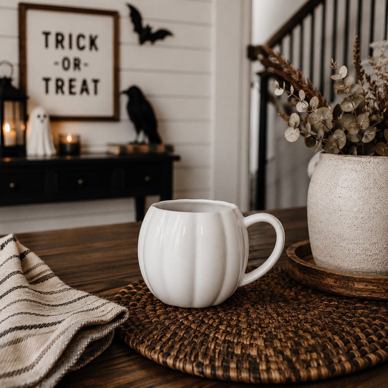 Gia Roma Coffee Mug White Pumpkin Mug
