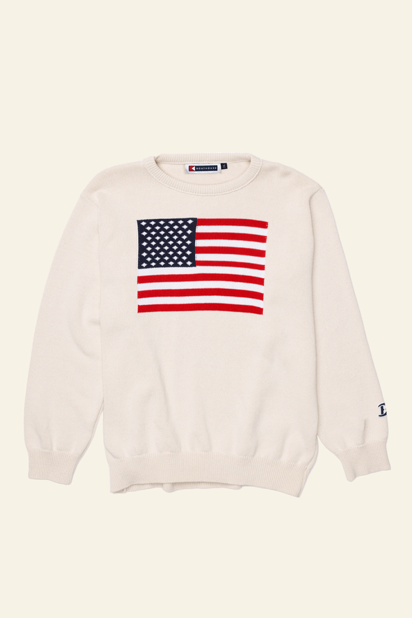 Unisex American Flag Knit Crew - My American Goods