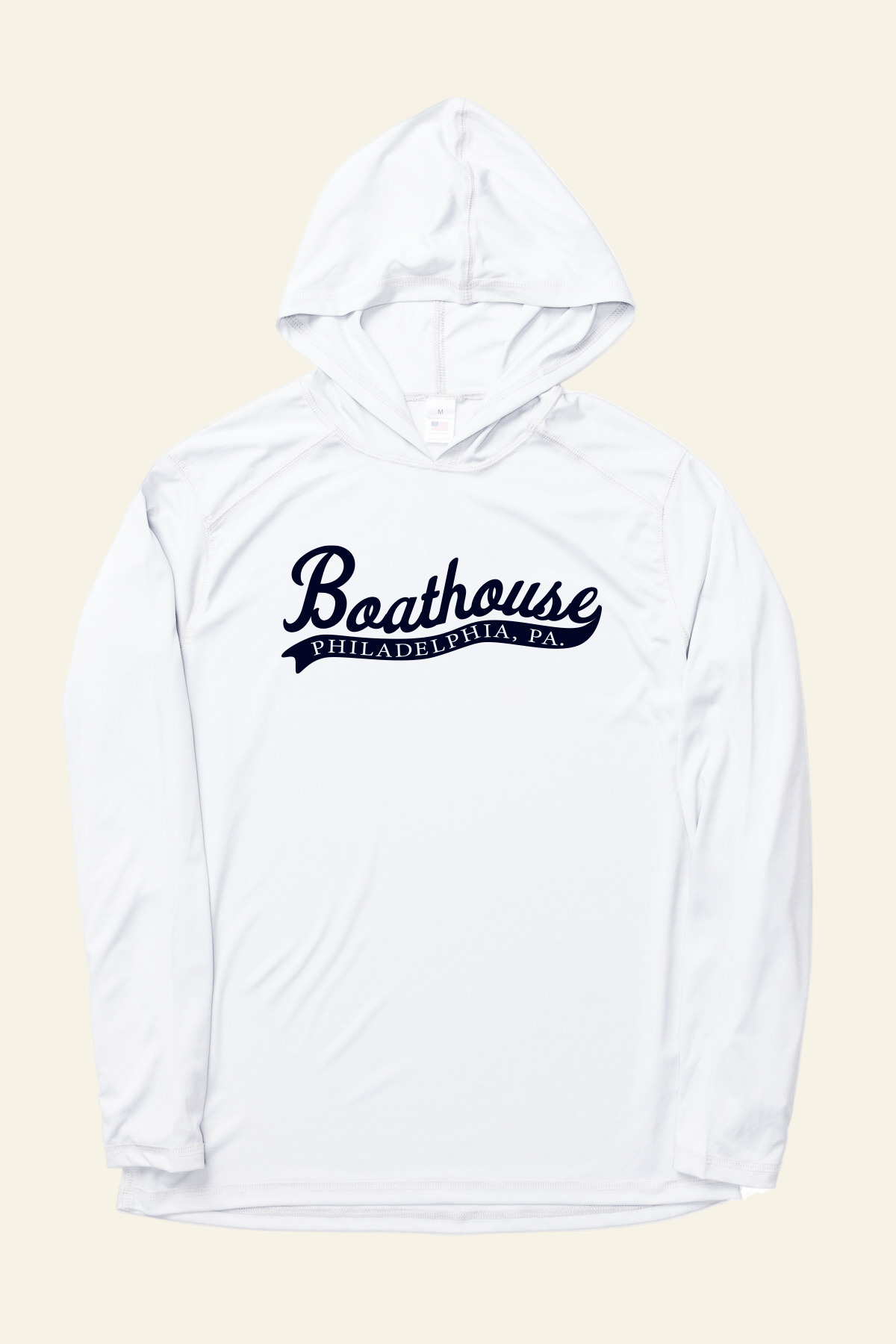 White hoodie with &