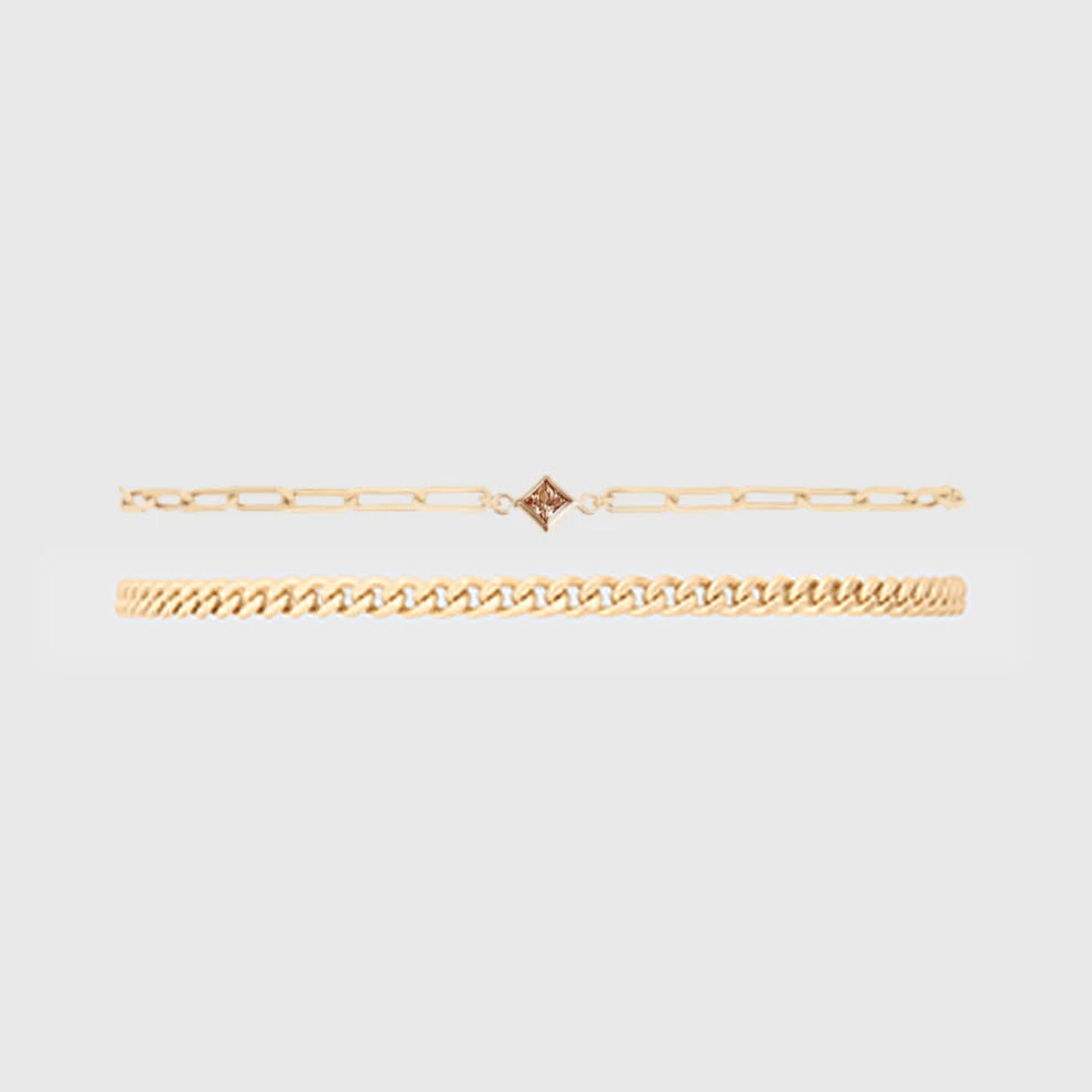 Cuffed by Nano LLC SMALL - 6.5" / November Birthstone + Gabi Curb Bracelet Stack