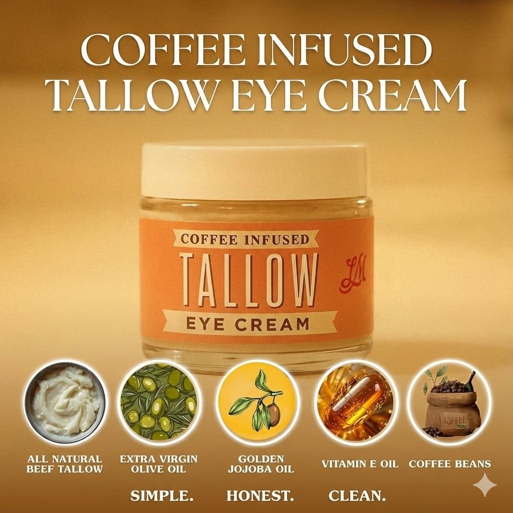 Natural Tallow Eye Cream | Caffeine Under Eye Cream