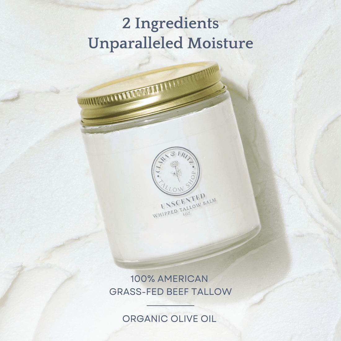 Clara &amp; Fritz Tallow Shop Lotion &amp; Moisturizer Clara &amp; Fritz Unscented Whipped Tallow Balm (unlisted)