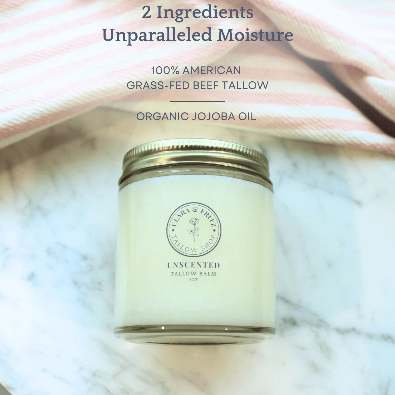 Unscented Solid Tallow Balm 4 oz