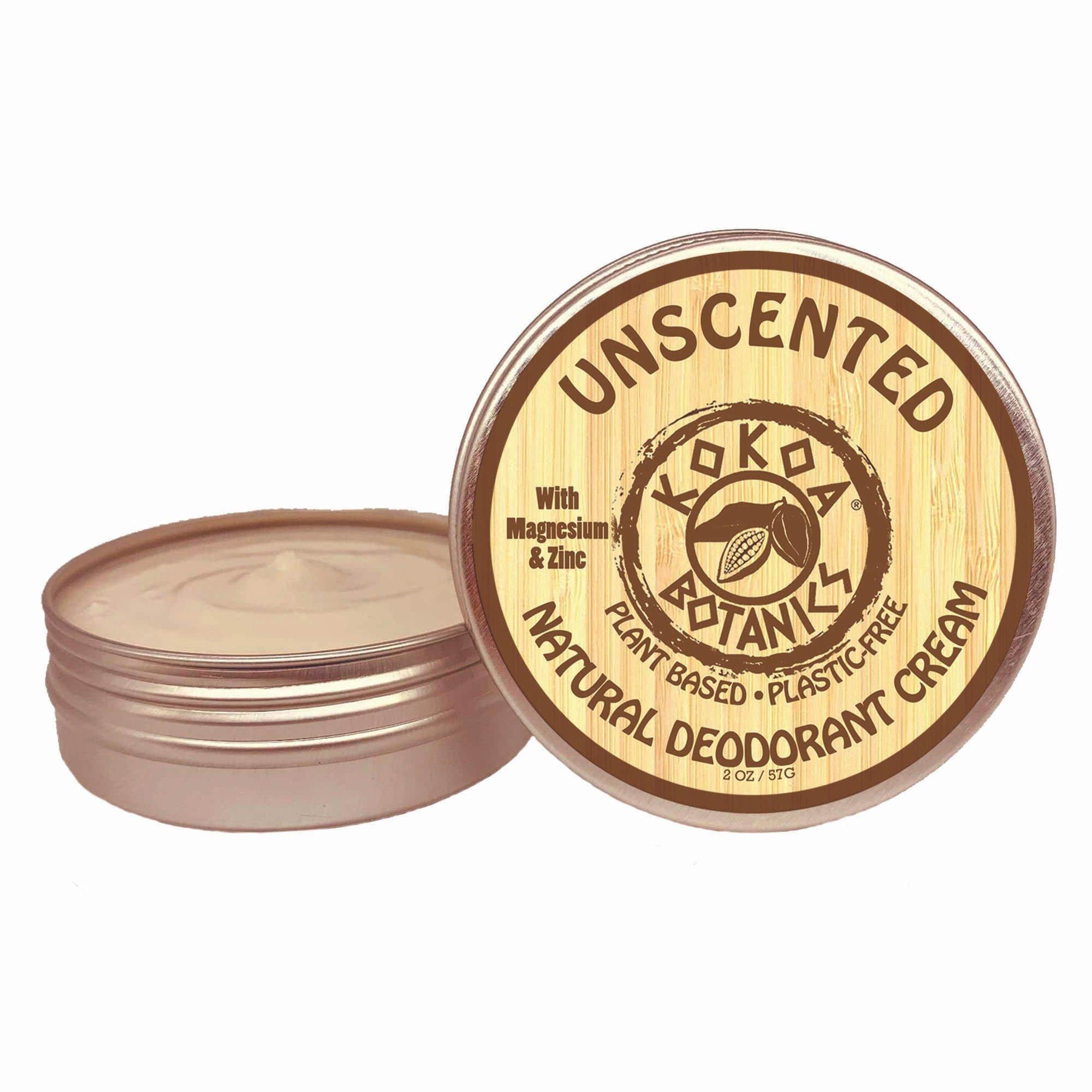 KOKOA BOTANICS deodorant 1 Pack Unscented - Natural Deodorant Cream  2.5 oz