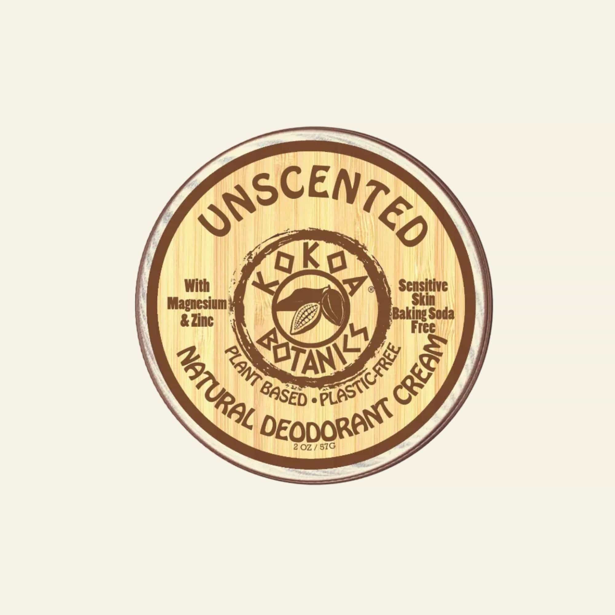 KOKOA BOTANICS deodorant UNSCENTED - Natural Deodorant Cream - Sensitive Skin  2.5 oz