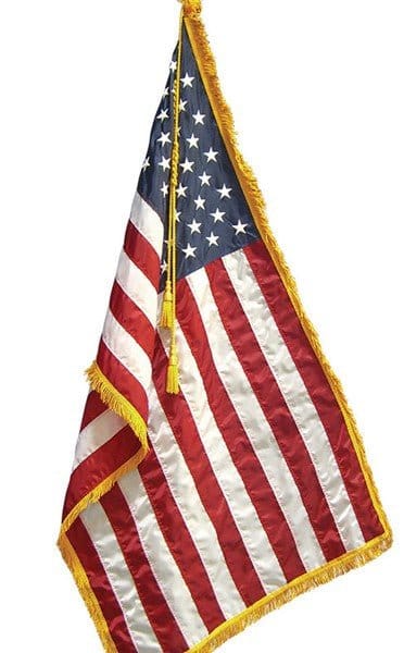 Flags Unlimited USA Flags U.S. Embroidered Nylon Pole-Hem &amp; Fringe Indoor Flag