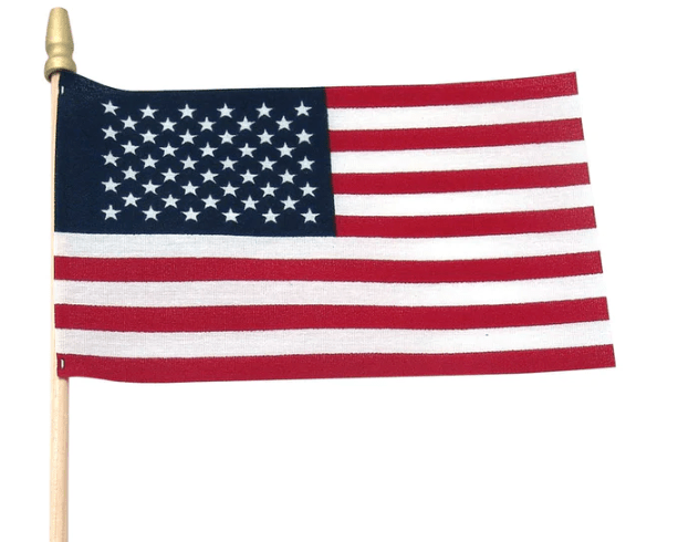 Flags Unlimited USA Flags WOODEN STAFF U.S. Table Top Flag 4X6" (Sold in Dozen)