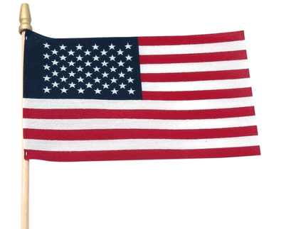 Flags Unlimited USA Flags WOODEN STAFF U.S. Table Top Flag 4X6" (Sold in Dozen)