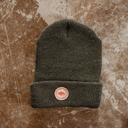 The Local Branch Hat Forest Green Wool Bison Beanie - USA Made