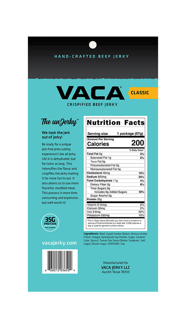 VACA JERKY Beef Jerky Classic