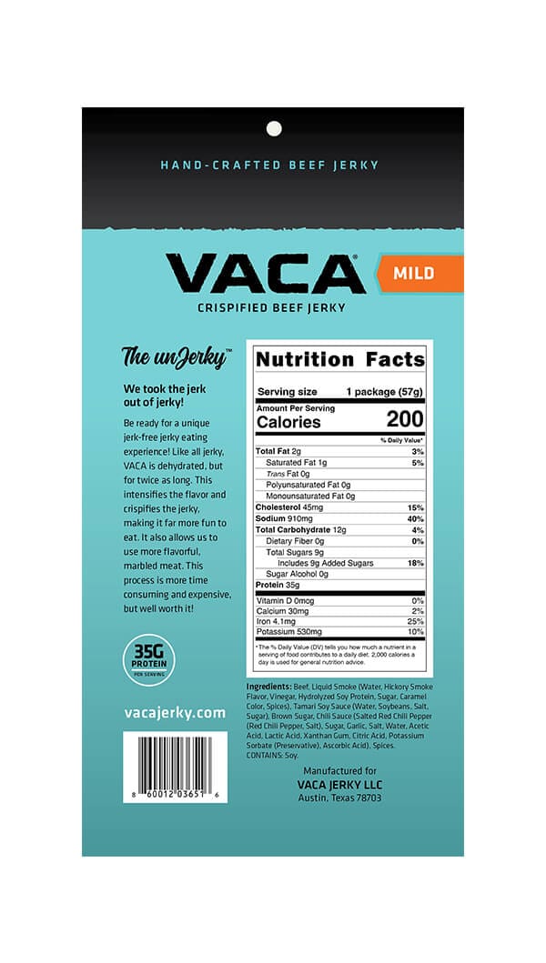 VACA JERKY Beef Jerky Mild