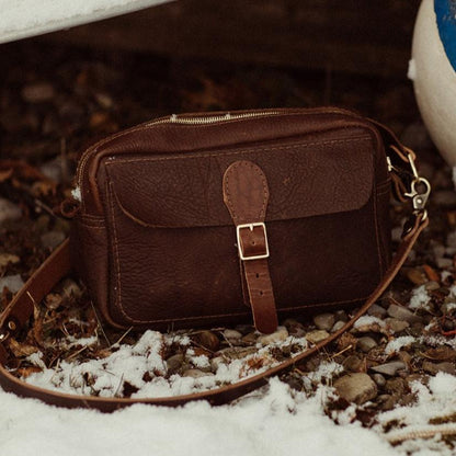 The Local Branch Leather Chocolate Vagabond Sling Pack - USA Made