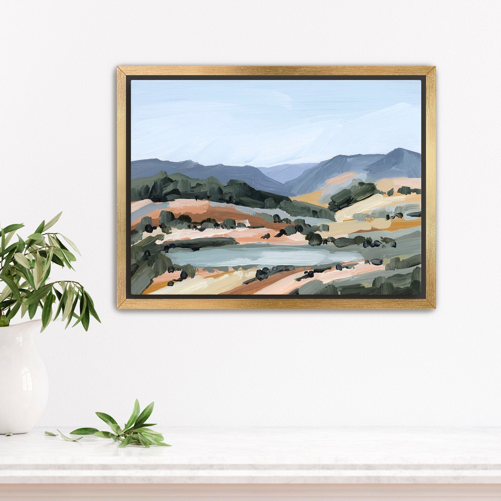 Katie Garrison Art Print Stretched Canvas / 8x10 in / Gold Frame "View from Here" Art Print