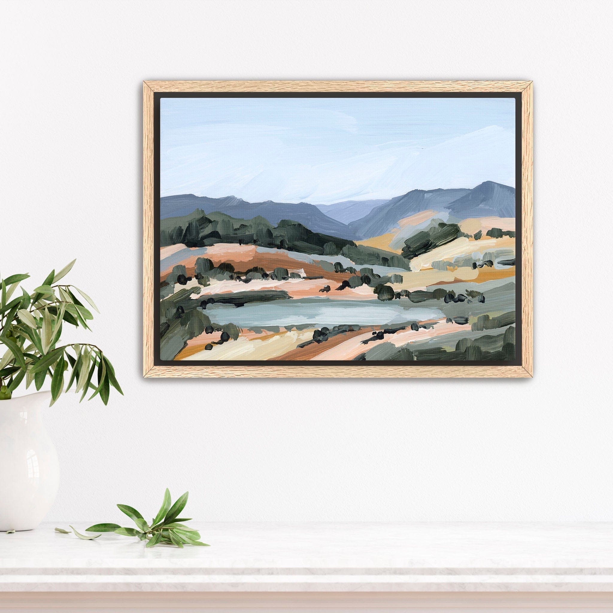 Katie Garrison Art Print Stretched Canvas / 8x10 in / Oak Frame "View from Here" Art Print