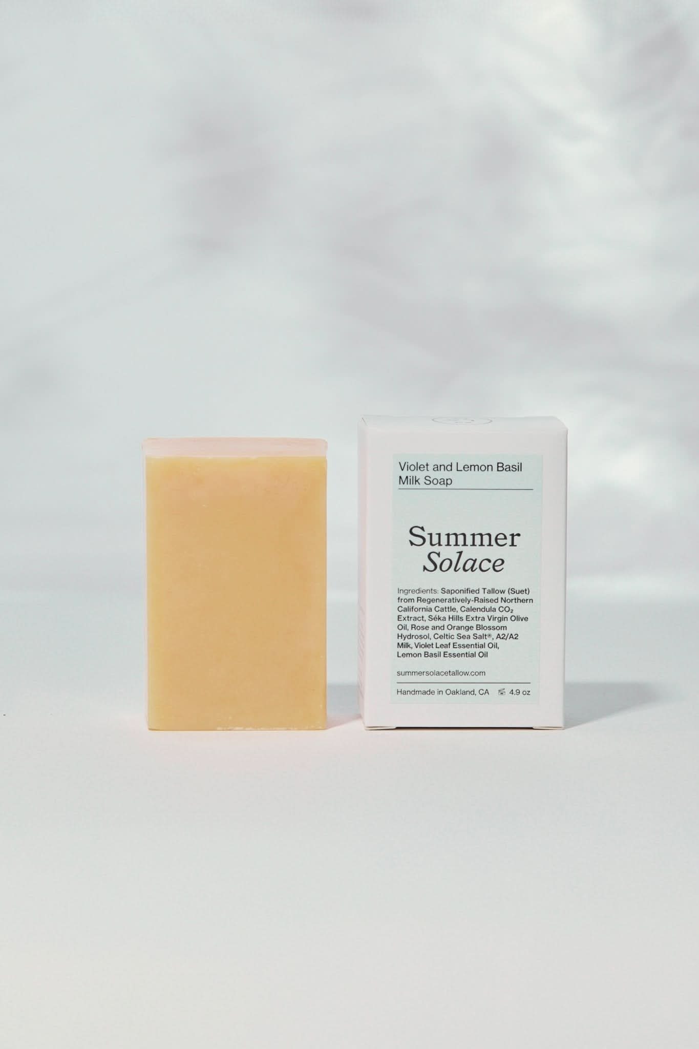 Summer Solace Tallow Tallow Soap Violet &amp; Lemon Basil Soap – Made with A2/A2 Milk | Floral &amp; Citrusy