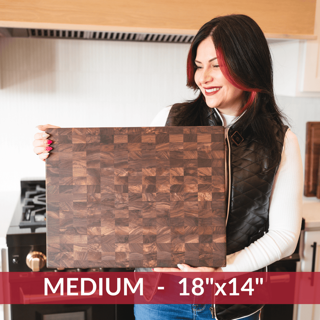 Medium End Grain Walnut Wood Butcher Block - My American Goods