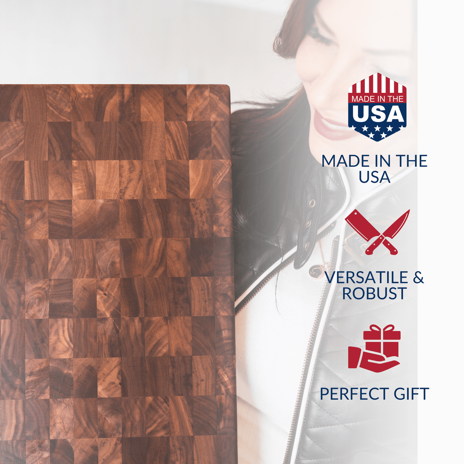Medium End Grain Walnut Wood Butcher Block - My American Goods