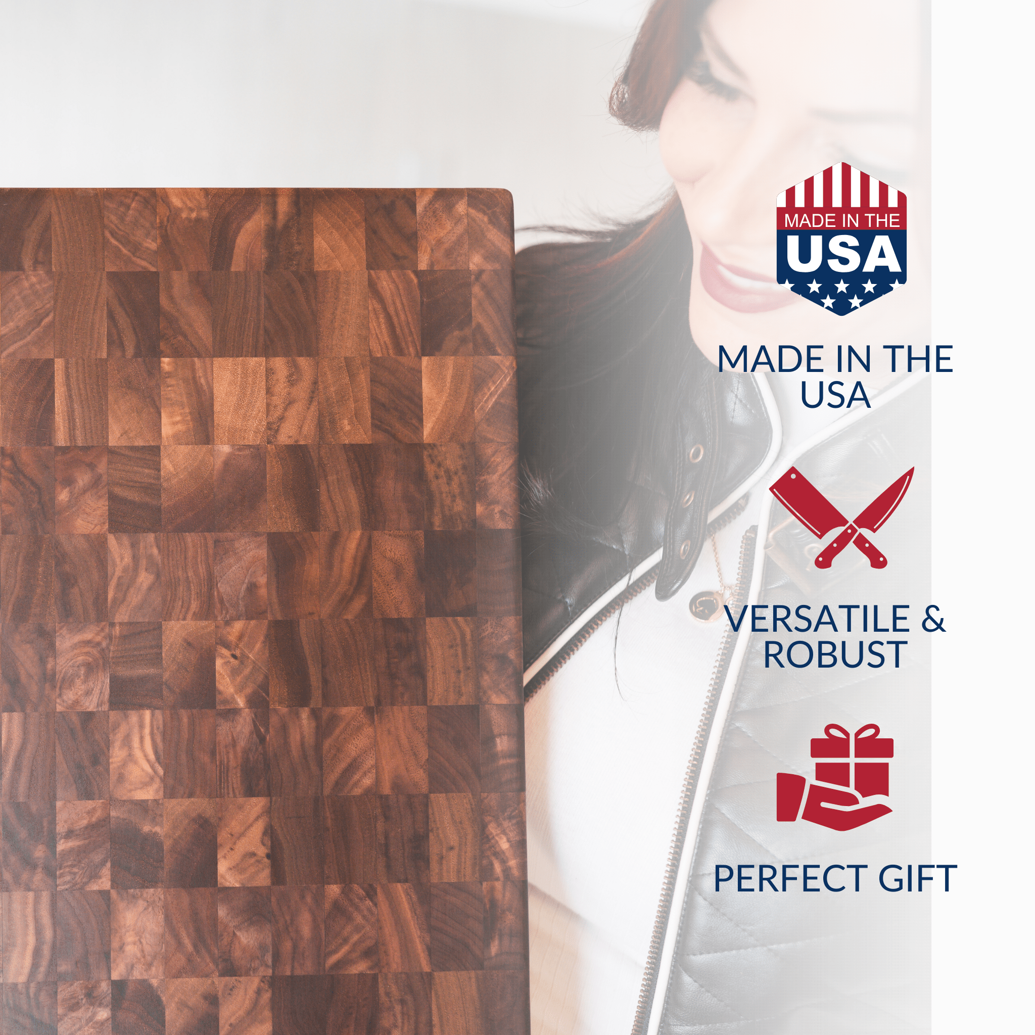 Medium End Grain Walnut Wood Butcher Block - My American Goods