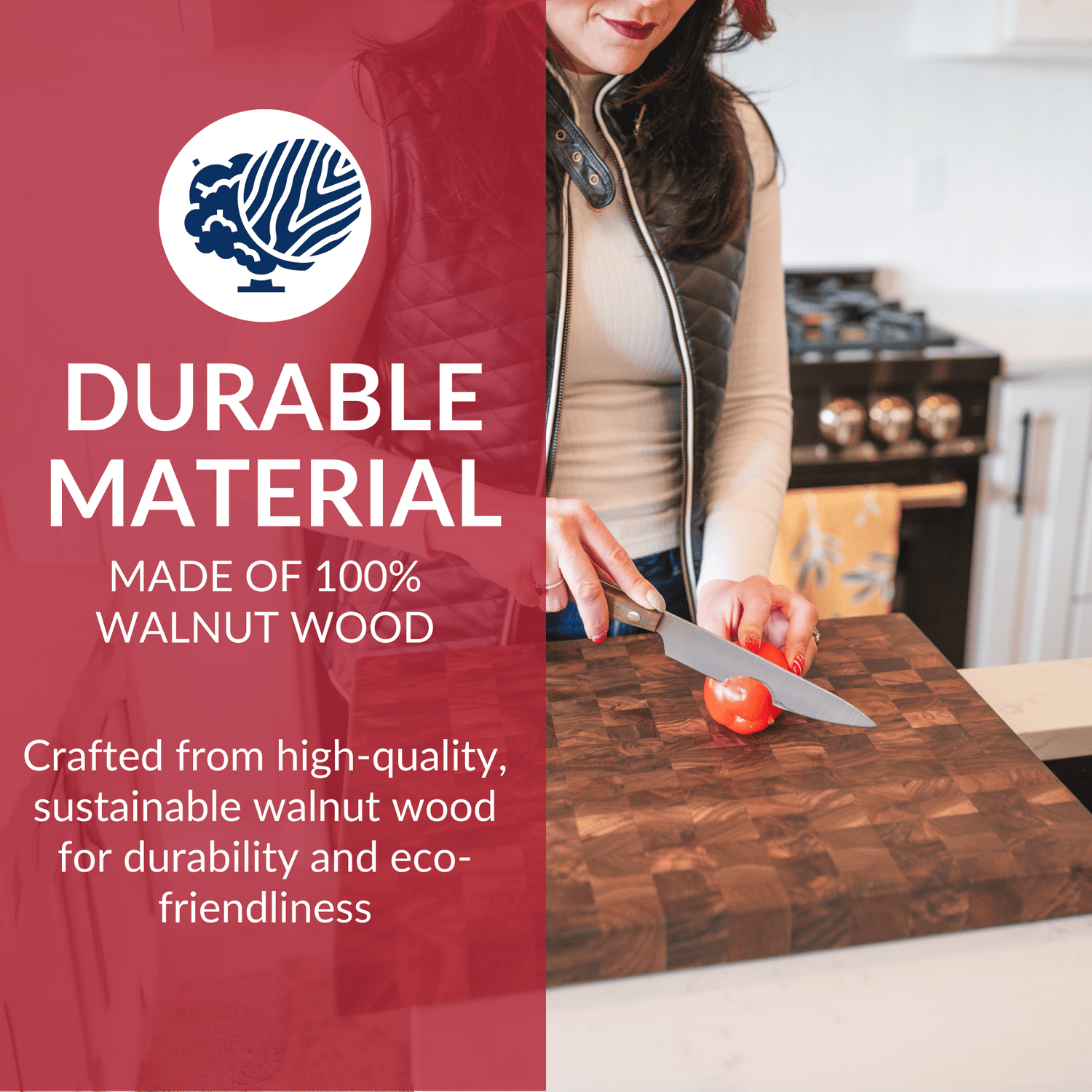 Medium End Grain Walnut Wood Butcher Block - My American Goods