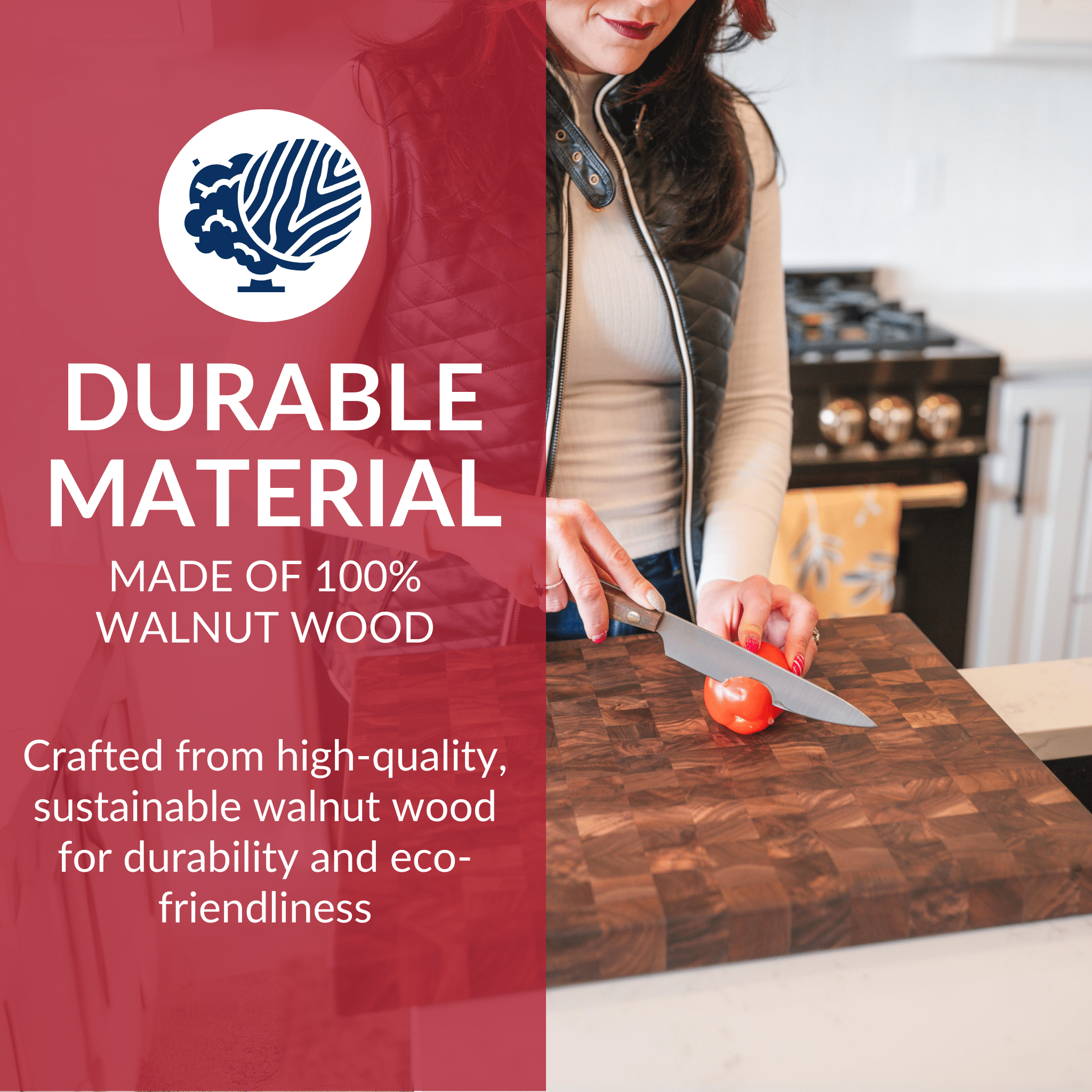 Medium End Grain Walnut Wood Butcher Block - My American Goods