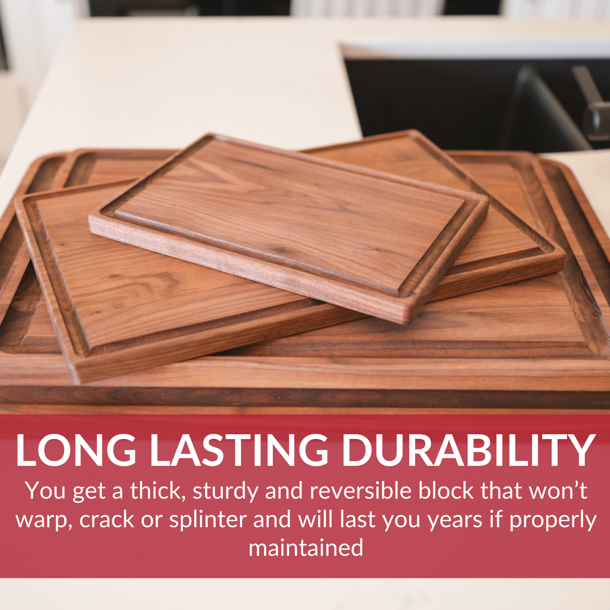 Large Walnut Wood Cutting Board - My American Goods