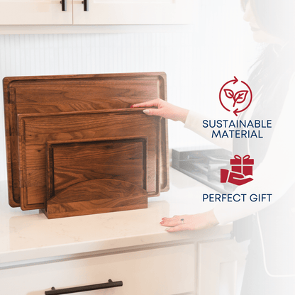 Large Walnut Wood Cutting Board - My American Goods