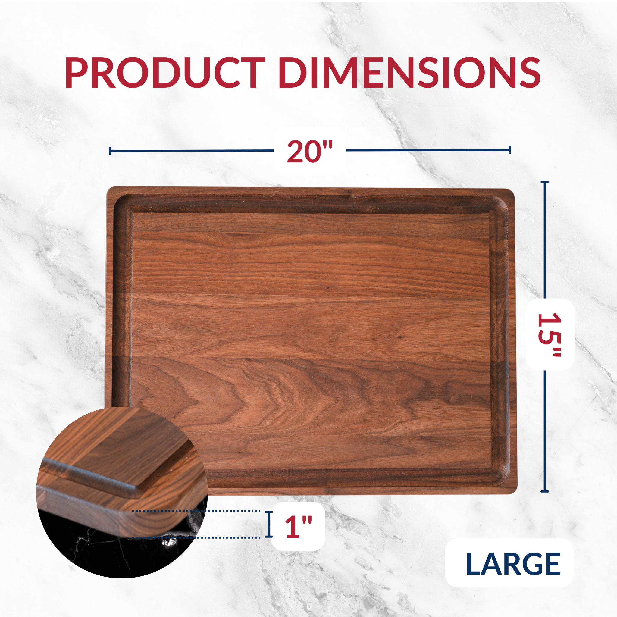 Large Walnut Wood Cutting Board - My American Goods
