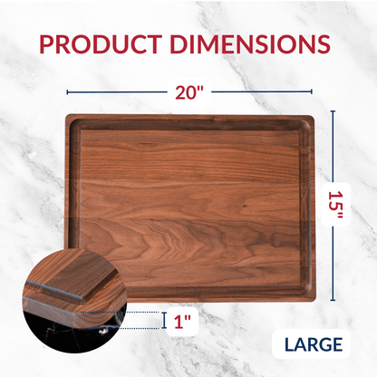 Large Walnut Wood Cutting Board - My American Goods