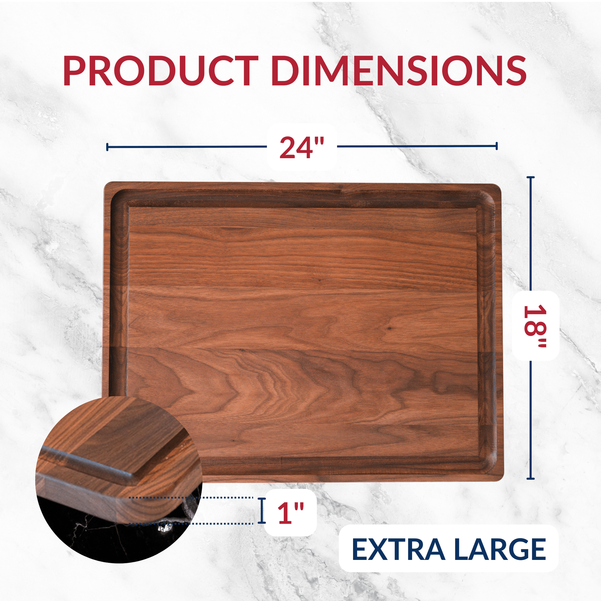 Extra Large Walnut Wood Cutting Board - My American Goods