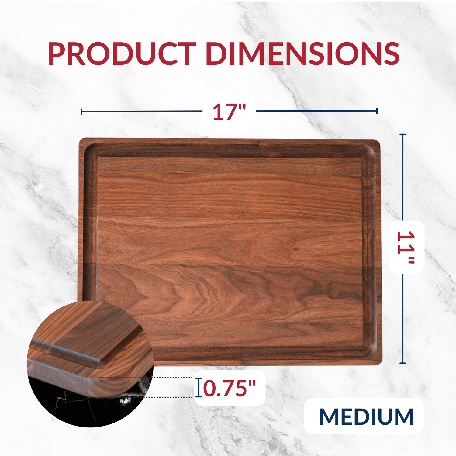 Medium Walnut Wood Cutting Board - My American Goods