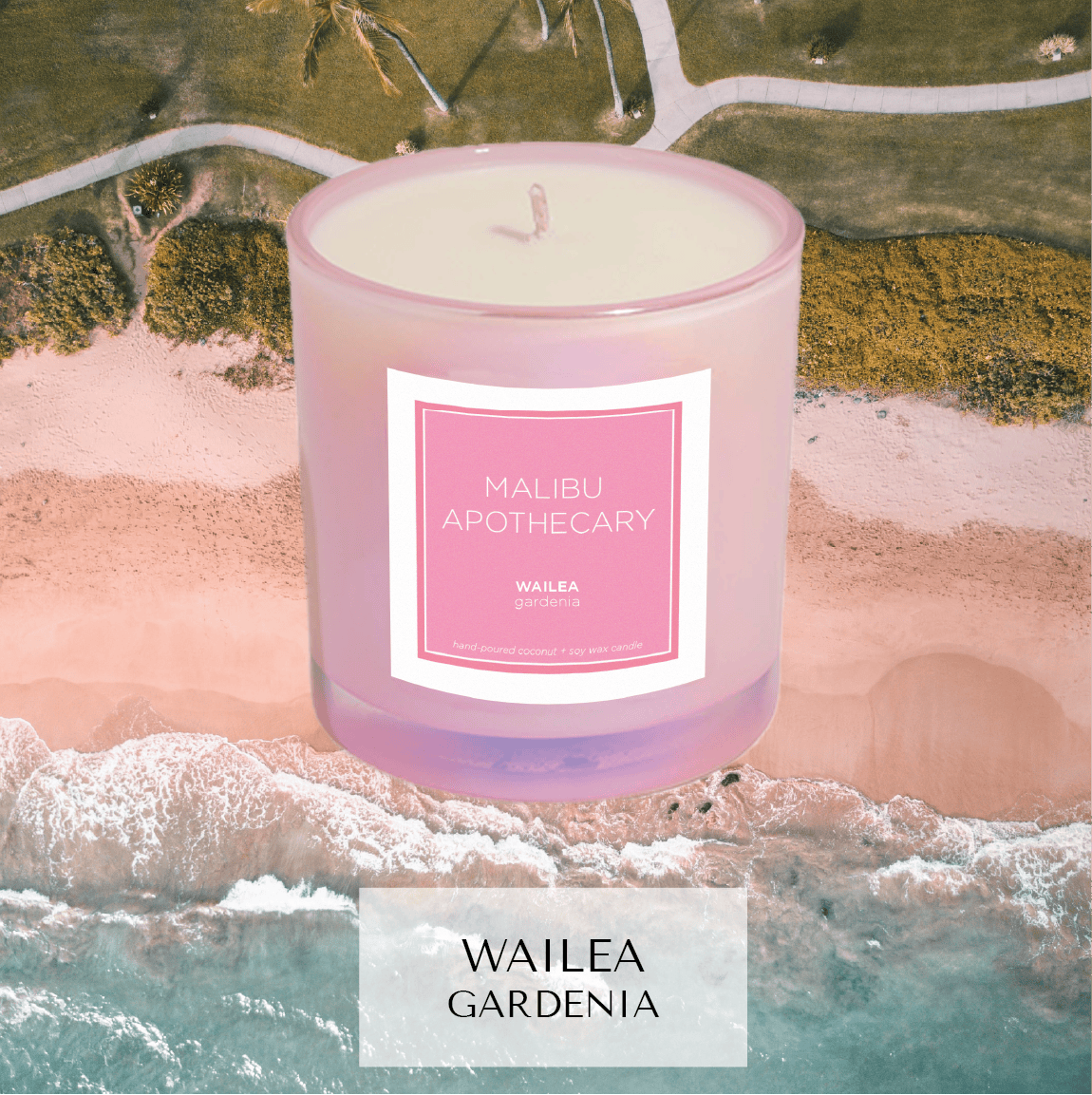 Malibu Apothecary Pink Wailea Iridescent Pink Candle