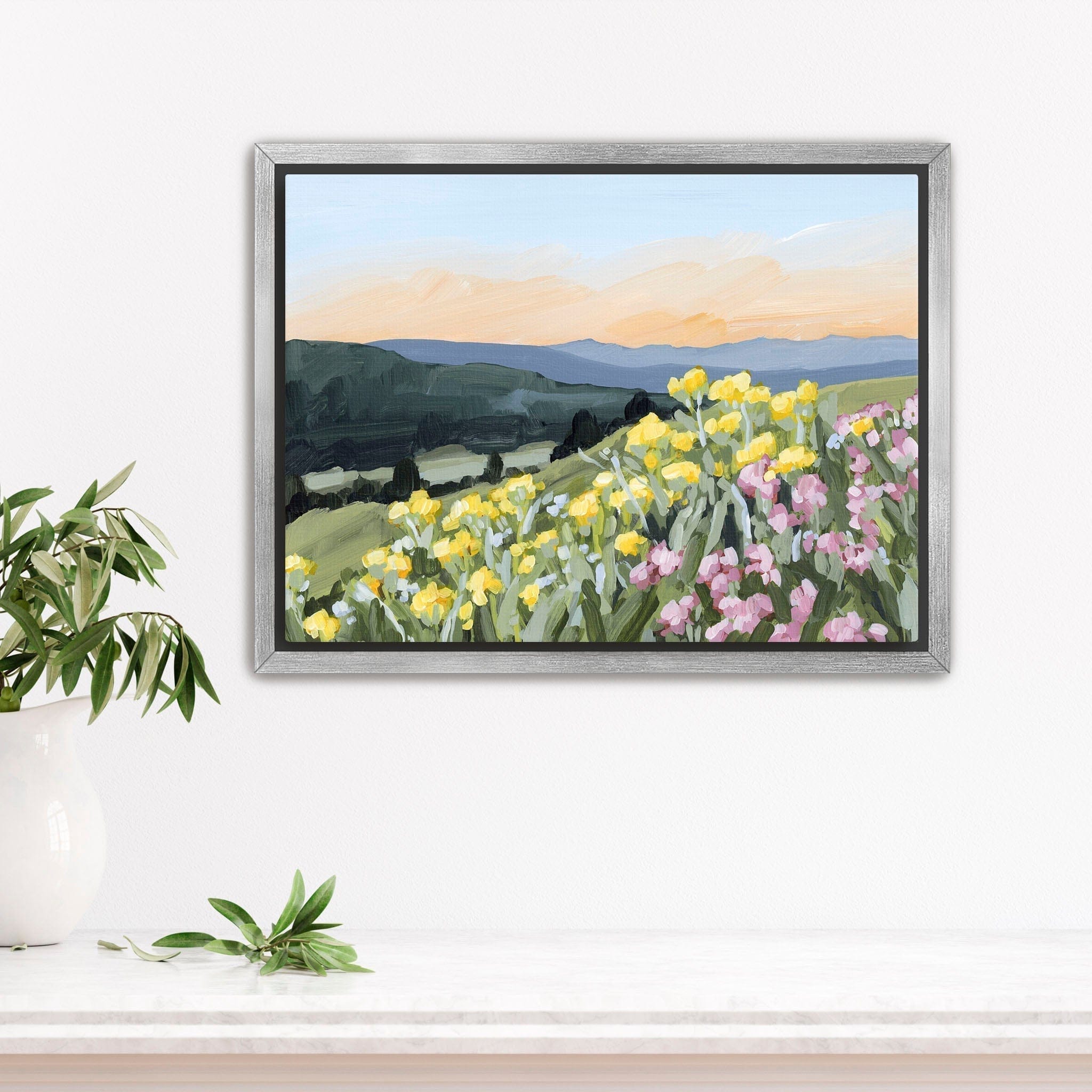 Katie Garrison Art Print Stretched Canvas / 8x10 in / Silver Frame "Wasatch Wildflowers" Art Print