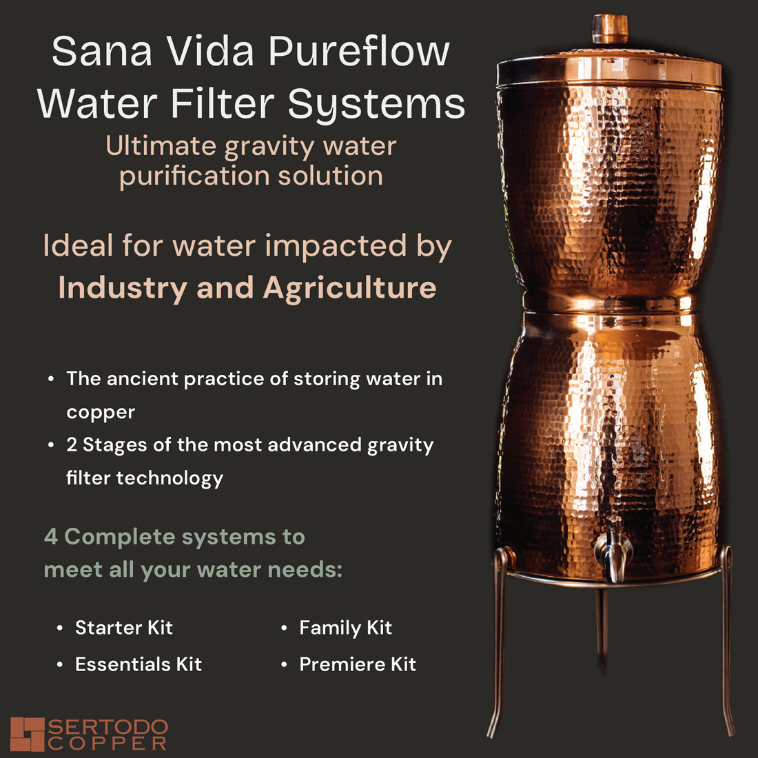 Sana Vida PureFlow Copper Water Filtration System