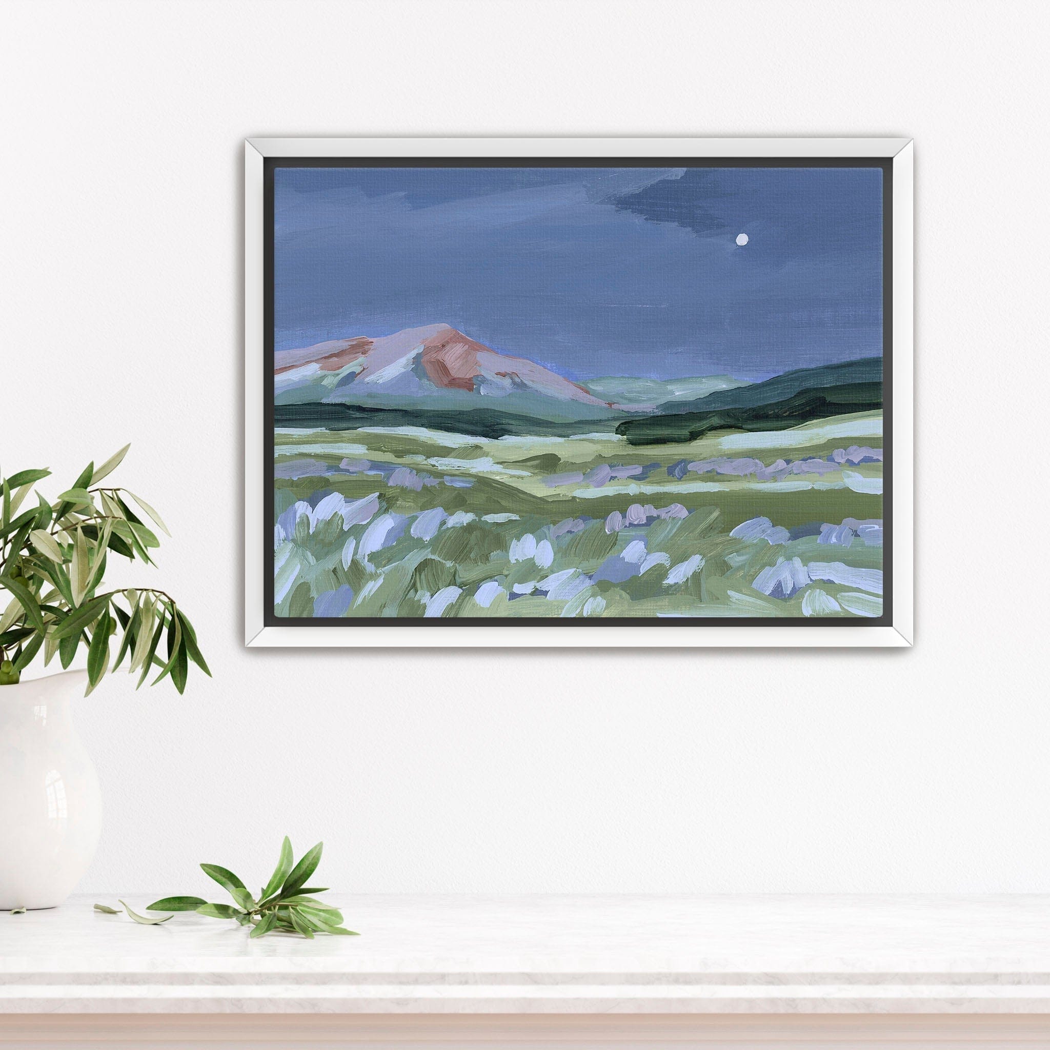 Katie Garrison Art Print Stretched Canvas / 8x10 in / White Frame "When the Moon Shines II" Art Print