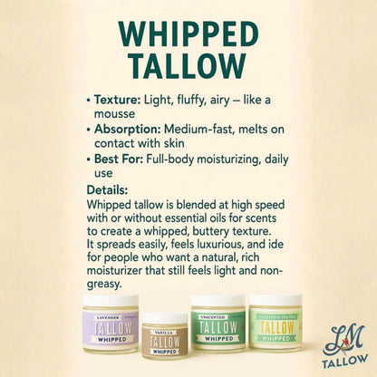 Lady May Tallow Body Cream/Lotion Lavender Whipped Tallow Moisturizer
