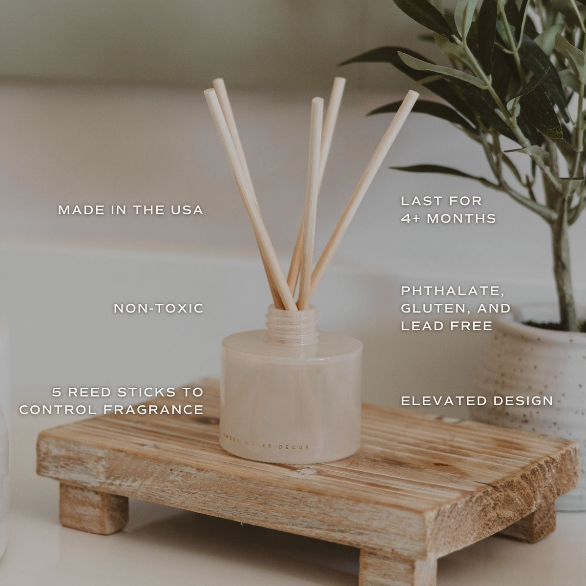 Weekend White Translucent Tinted Glass Jar Reed Diffuser