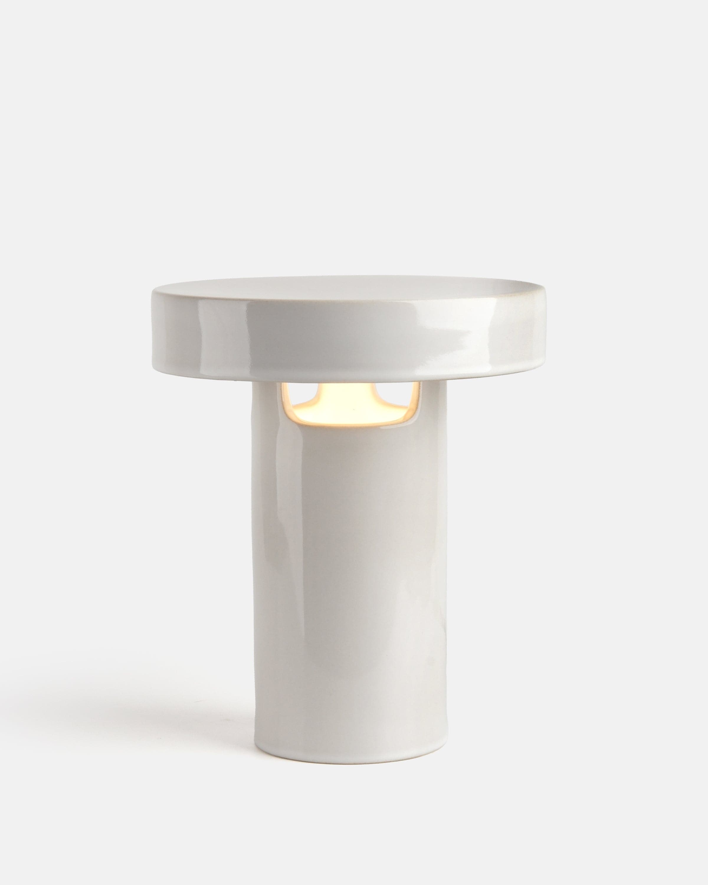 Misewell Lamps White Glossy Slot Table Lamp