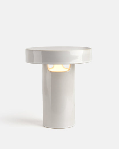 Misewell Lamps White Glossy Slot Table Lamp
