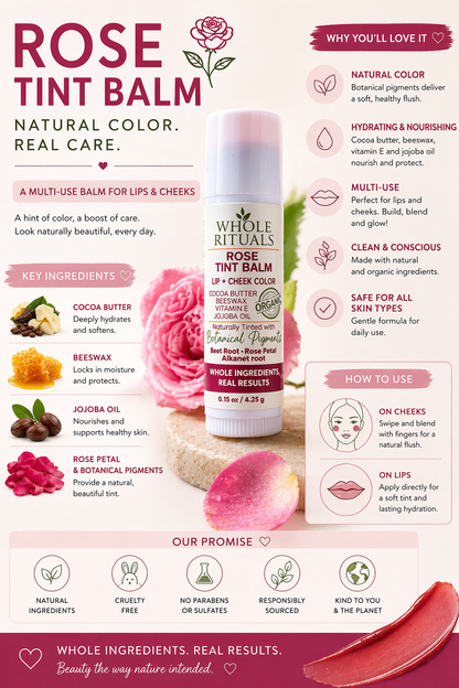 Rose Tint Balm – Lip + Cheek Color with Organic Ingredients