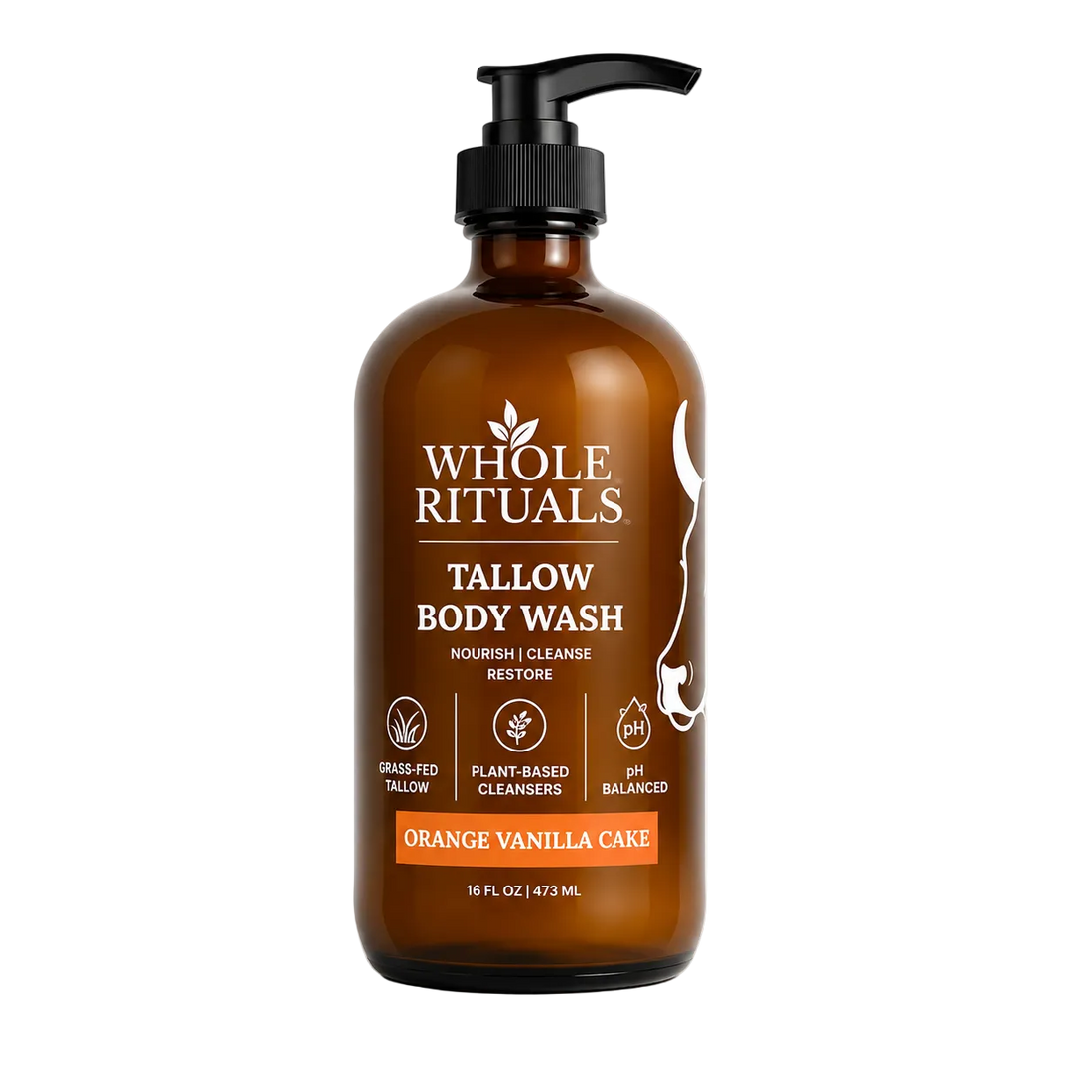 Orange Vanilla Cake Tallow Body Wash – 16 oz