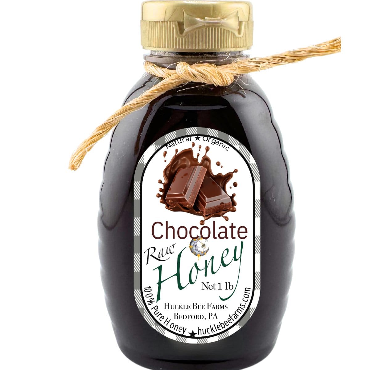 Huckle Bee Farms LLC Honey 1/2 Lb Bottle - $10 Chocolate Honey Delight: Indulgent Cocoa Infusion